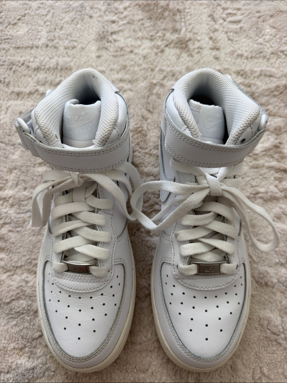 Nike Kids White High-Top Sneakers with Strap